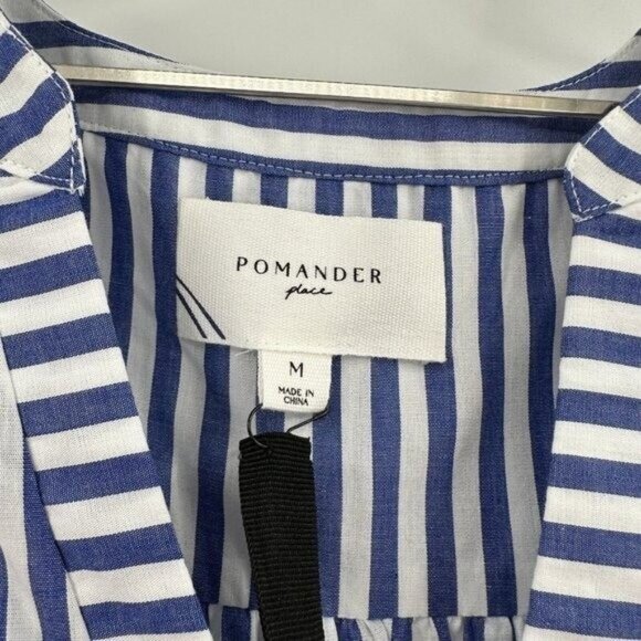 Pomander Place by Tuckernuck Sleeveless Kenzo Mini Dress Blue Stripe sz M NWT - Picture 2 of 6